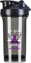 My Hero is now My Angel Pancreatic Cancer 18 onnce Shaker Bottle Drink Mixer Leak-proof Pre Workout Protein Shakes Meal Replacement Shakes Bottles 500ML/18 Oz Black