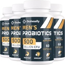 Probióticos para Hombres, 500 millones de UC &amp; 12 Estrechos Probióticos para Hombres, con Turmérico, Arándano, Goji - Probióticos para Salud Digestiva, Gut, Immune &amp; Bloating, Prostata & Urinary Tract Health, 240 cápsulas
