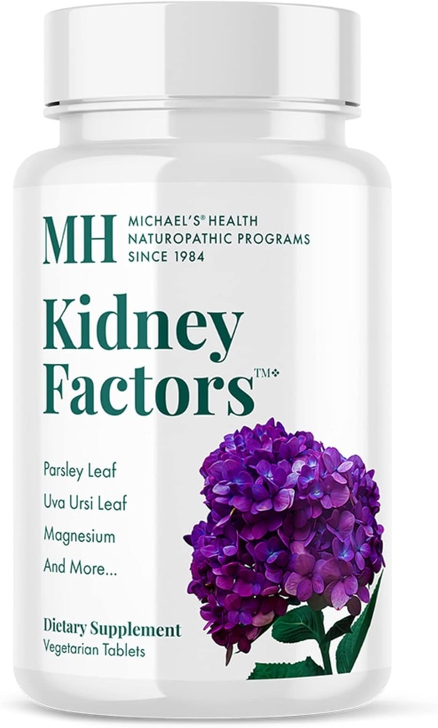 MICHAEL'S Health Naturopathic Programs Kidney Factors - 60 Tablets Vegetarianos - Nutrientes para la función del riñón - Gluten Free, Kosher - 20 Servings