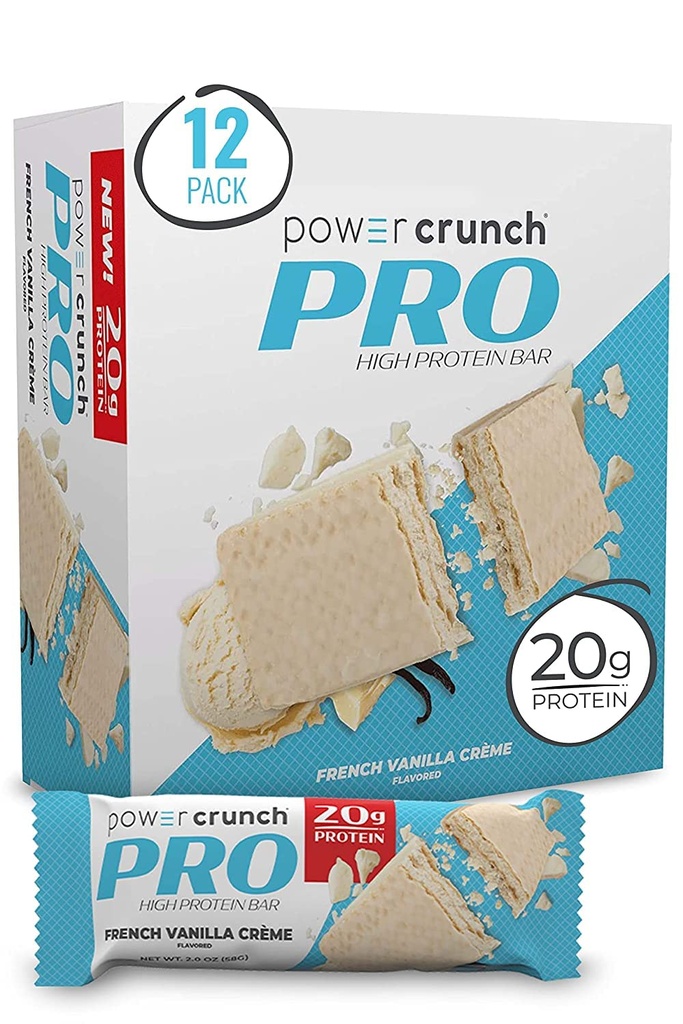 Power Crunch PRO, French Vanilla Crème, 2 onzas (12 condes)