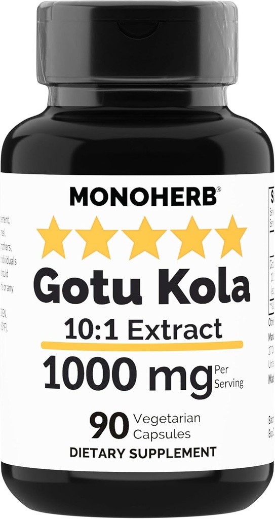 MONOHERB Gotu Kola Extracto 1000 mg - 90 cápsulas vegetarianas