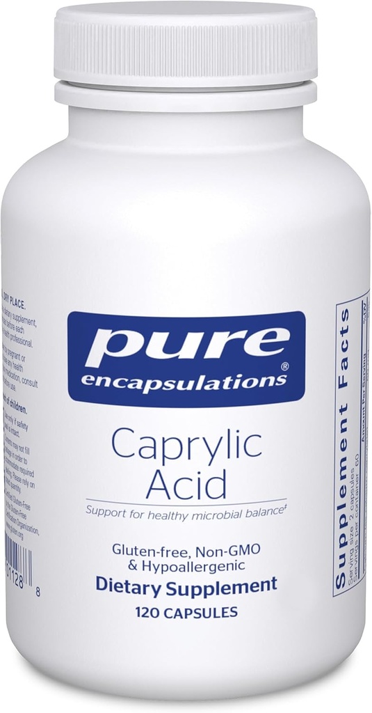 Pure Encapsulations Caprylic Acid tención Suplemento para Gut y Digestive Health, GI Balance, Gastrointestinal Support, and Intestinal Health* TEN 120 Capsules