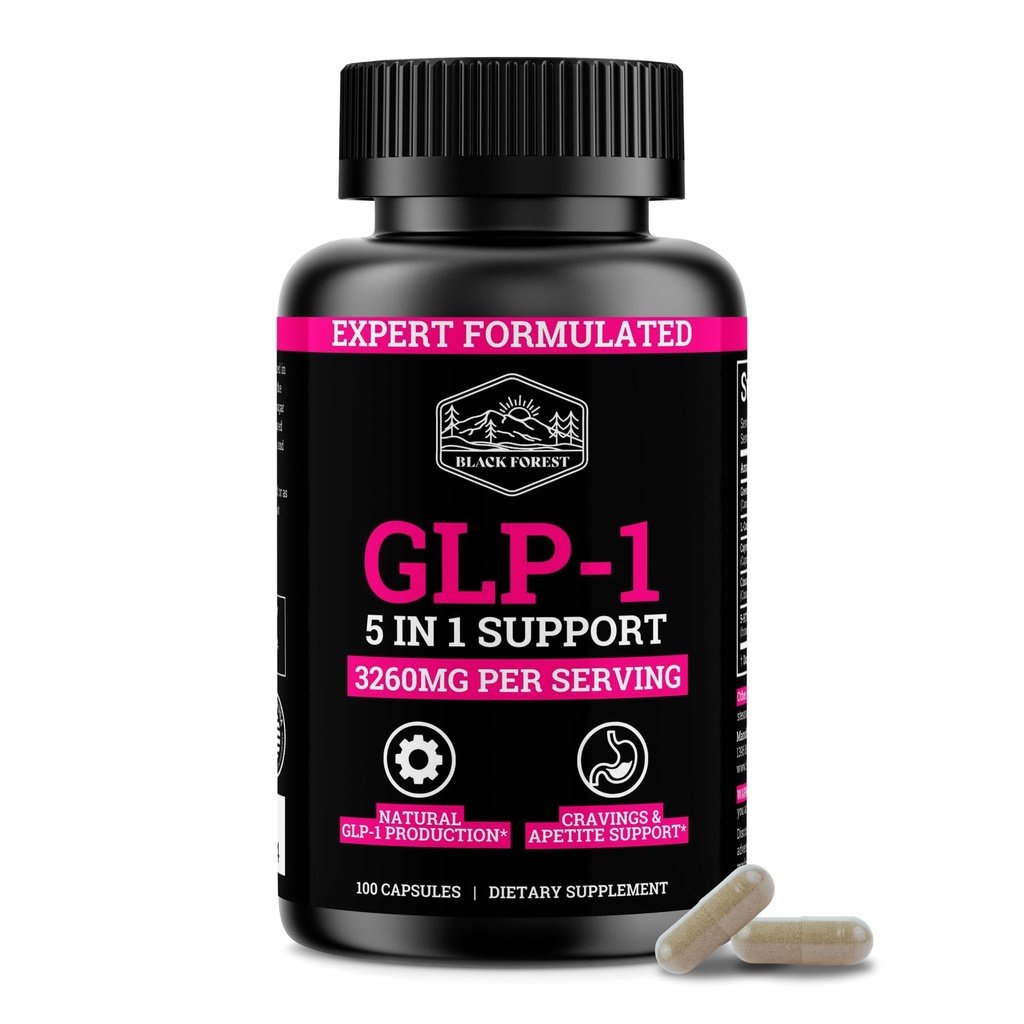 GLP-1 Apoyo complementario (GLP-1 Suplemento Mujeres) GLP Activar con GLP-1 Probiótico &amp; Green Tea Extract (5 en 1 GLP-1 Booster) 3260mg Por Servir (1 Mes de Suministro) Para Metabolismo