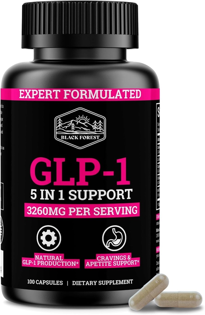 GLP-1 Apoyo complementario (GLP-1 Suplemento Mujeres) GLP Activar con GLP-1 Probiótico &amp; Green Tea Extract (5 en 1 GLP-1 Booster) 3260mg Por Servir (1 Mes de Suministro) Para Metabolismo