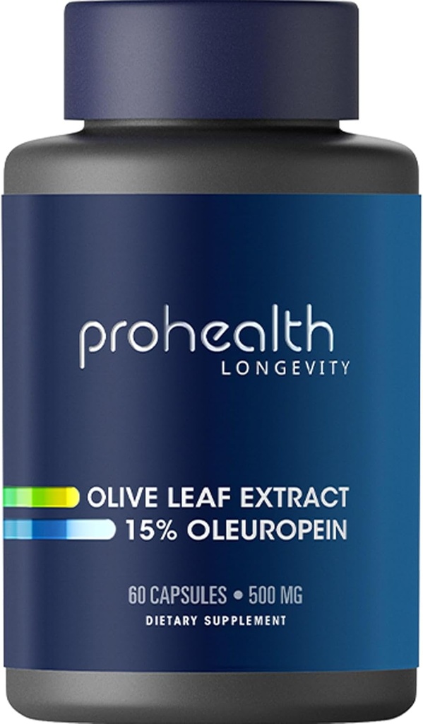 ProHealth Olive Leaf Extract (15% Oleuropein) (500 mg, 60 cápsulas de verduras)