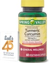 Spring Valley Turmeric Curcumin Suplemento Bundle con 45 Diabetes de Lual Complejo tóxico codificado con CurcuWin  durable Suplemento dietético TEN 550 mg, 60 cápsulas