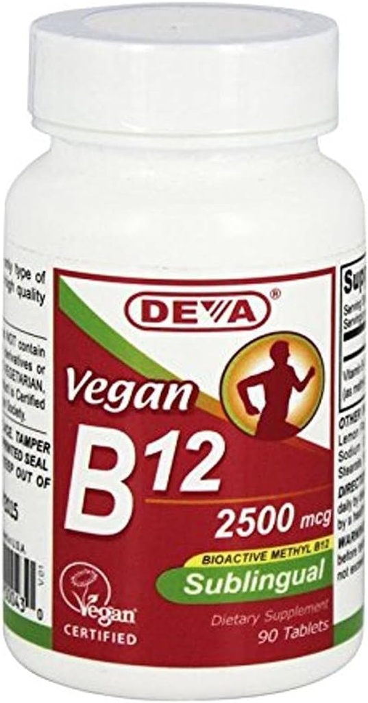 Deva Vitaminas Veganas B12 Sublingual, 90 Cuenta