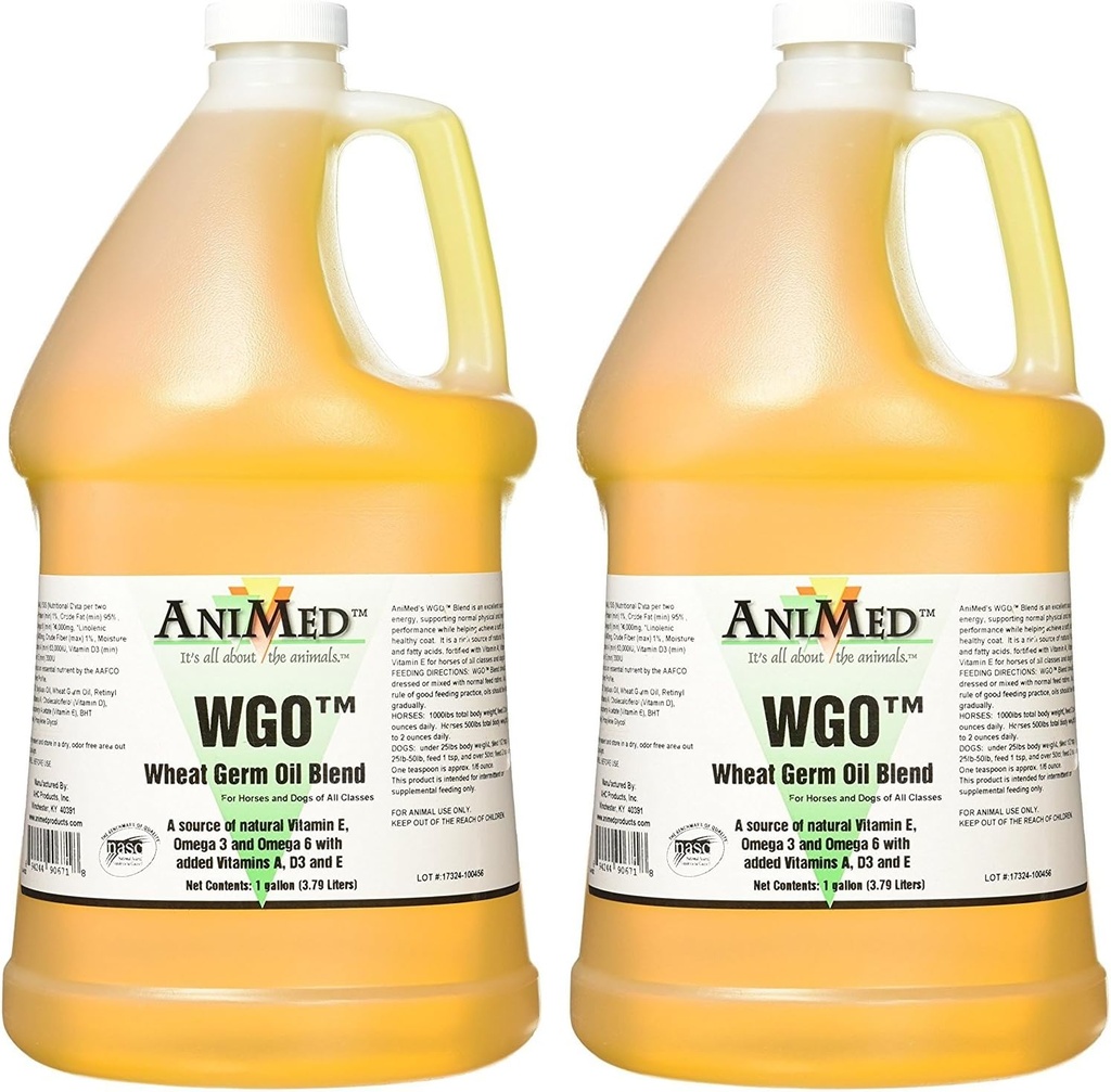 AniMed WGO Wheat Germ Oil Blend Suplemento, 1 Gallon (2 Pack)