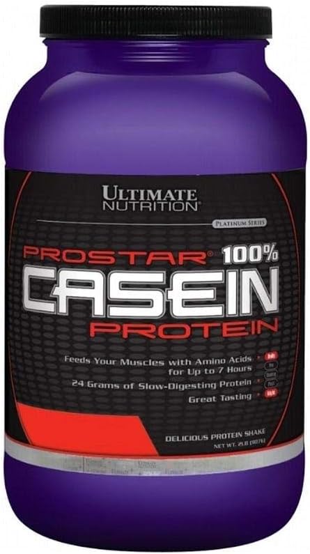 Ultimate Nutrition Prostar Micellar and Hydrolyzed Casein Protein Powder - Fat Free Overnight Muscle Growth and Recovery with BCAAs, 2 libras, Chocolate