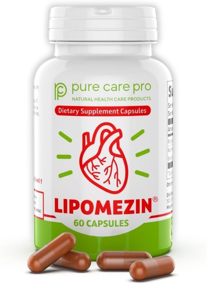Pure Care Pro Synergistic Cholesterol Support Blend: Red Yeast Rice, Policosanol, Grape Seed & Lespedeza – 60 Vegetarian Capsules