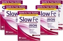 Suplemento de hierro de liberación lenta, alta potencia, una vez al día, suave en el sistema, 30 tabletas (Pack de 5)