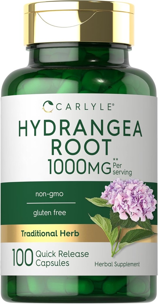 Carlyle Hydrangea Root Capsules Silencio 1000mg Silencio 100 Cuenta ← No GMO, Extracto Gratis