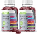 Viteey Multivitamin Gummies 8 in 1 Immune Support Supplement with Probiotics - Immune Boosters for Adults &amp; Teens - Vegetarian, Gelatin Free, GMO Free - Chewable Berry Flavored Pectin Immune Defense