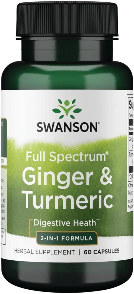 Swanson Full Spectrum Ginger &amp; Turmeric 60 Capsules