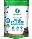BioTrust Ageless Multi Collagen Peptides Polvo – 5 Tipos (I, II, III, V, X) – Chocolate Collagen Powder for Women &amp; Men – Hidrolyzed Protein – Grass Fed Beef, Fish, Chicken, Eggshell Membrane