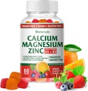BionerLab Calcium Magnesium Zinc Gummies with Vitamin D3 & K2 - Absorción mejorada de alta potencia - Orange y Berry Flavored