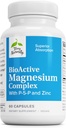 Terry Naturalmente Complejo de Magnesio Activo - Bono &amp; Heart Health Support - Suplemento con Vitamina B6, Zinc &amp; Magnesio - Pyridoxal-5-Phosphate Vegan Capsule Suplemento - 60 cápsulas