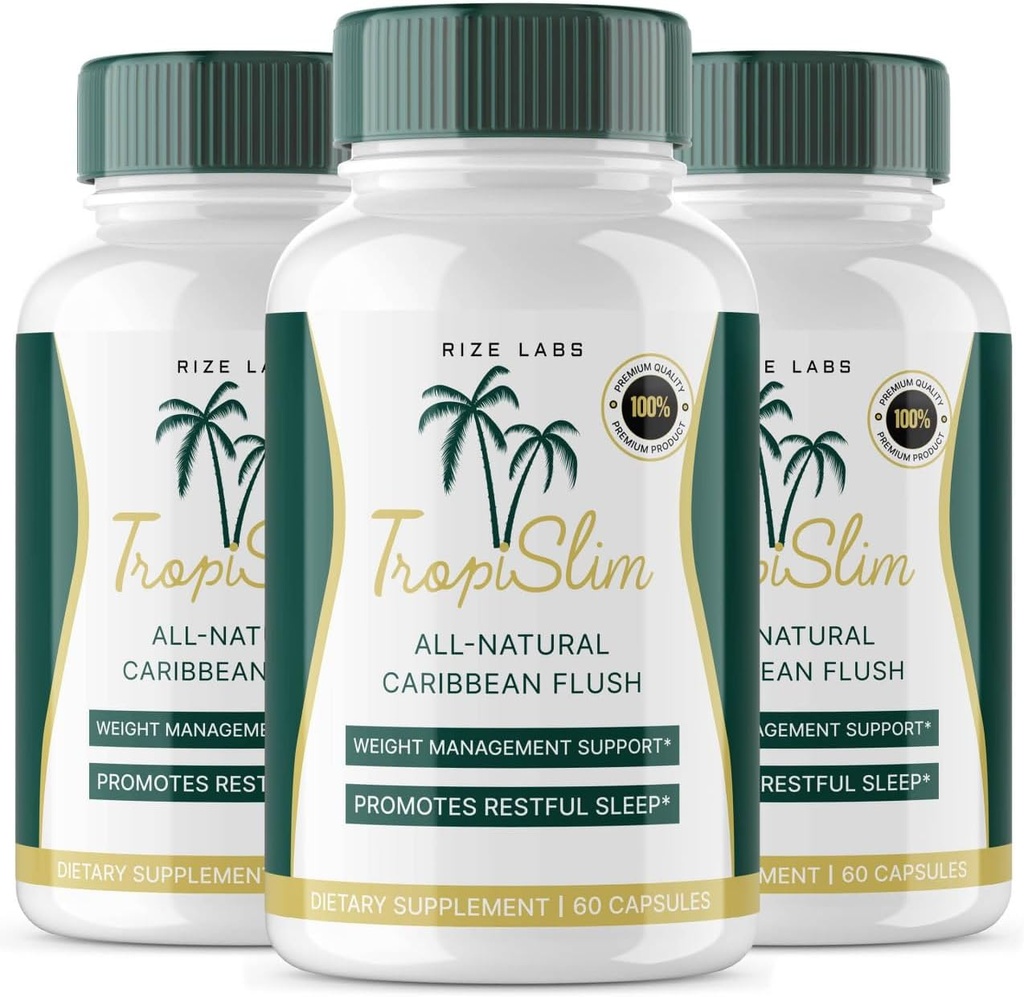 Tropislim, Tropislim All Natural Caribbean Flush, Weight Loss Supplement, Tropislim Slimming Capsules for Women, Healthy Lifestyle + Leaner Physique, Tropical Reviews (180 cápsulas)