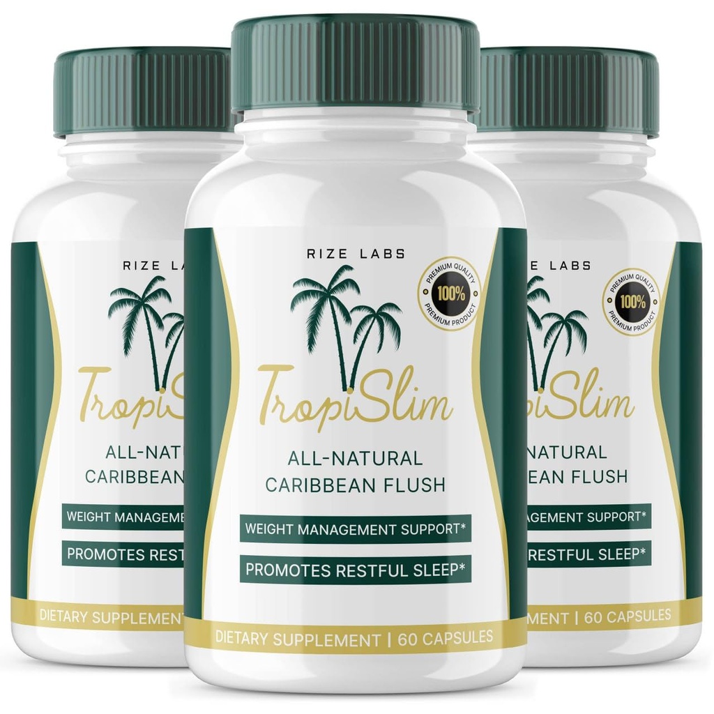Tropislim, Tropislim All Natural Caribbean Flush, Weight Loss Supplement, Tropislim Slimming Capsules for Women, Healthy Lifestyle + Leaner Physique, Tropical Reviews (180 cápsulas)