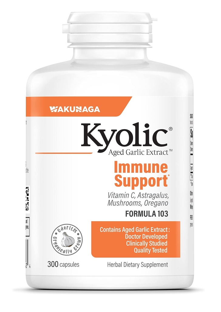 Kyolic Aged Garlic Extract Formula 103, Immune Support*, 300 Capsules