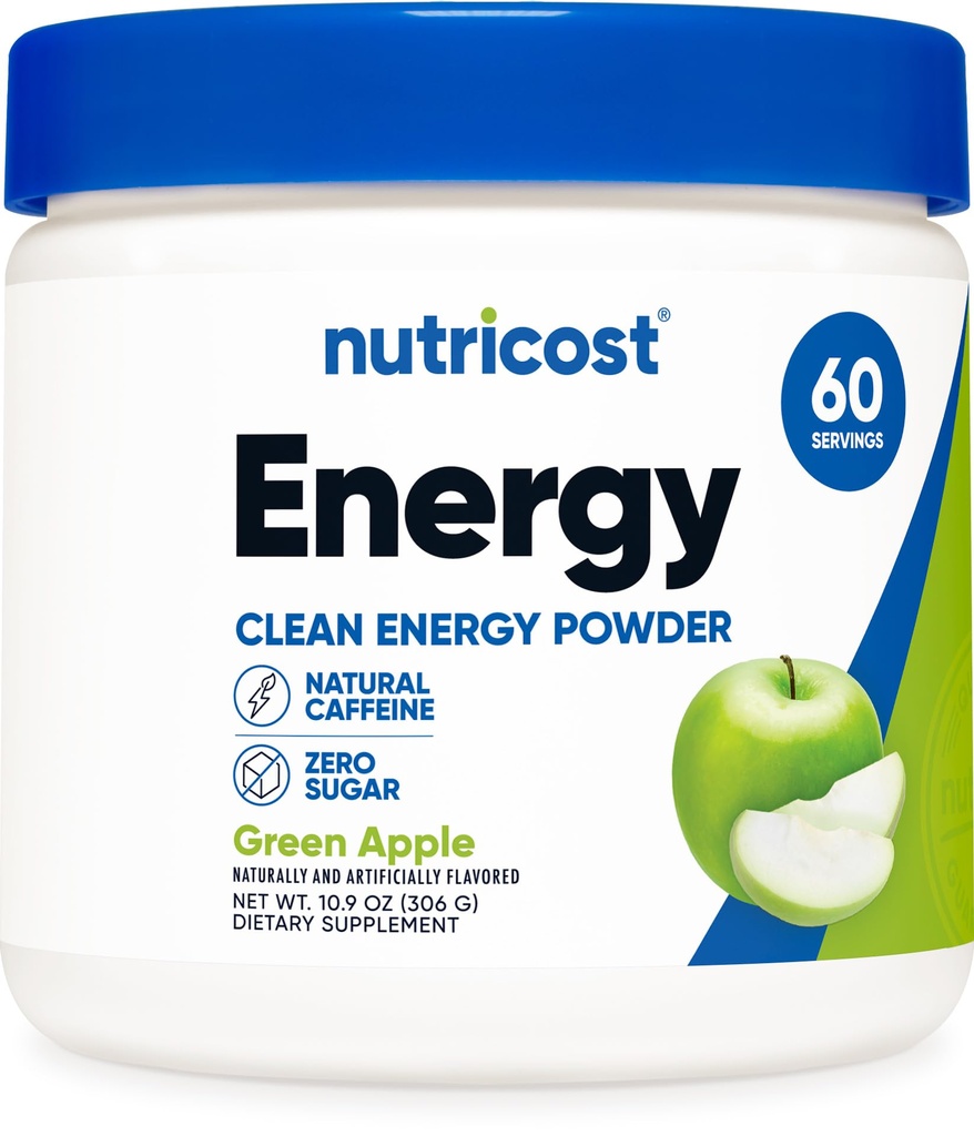 Nutricost Energy Complex (Gran Apple) (60 Servings) - Clean Energy Powder, 300g Suplemento dietético