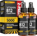 (2 Pack) - Líquido B12 Spray 5000 mcg - Vitamina B12 Sublingual - Vegan B12 Vitamina Spray - Metilcobalamina Vitamina B12 Boostas Líquidas Energía &amp; Mood - Libre de gluten