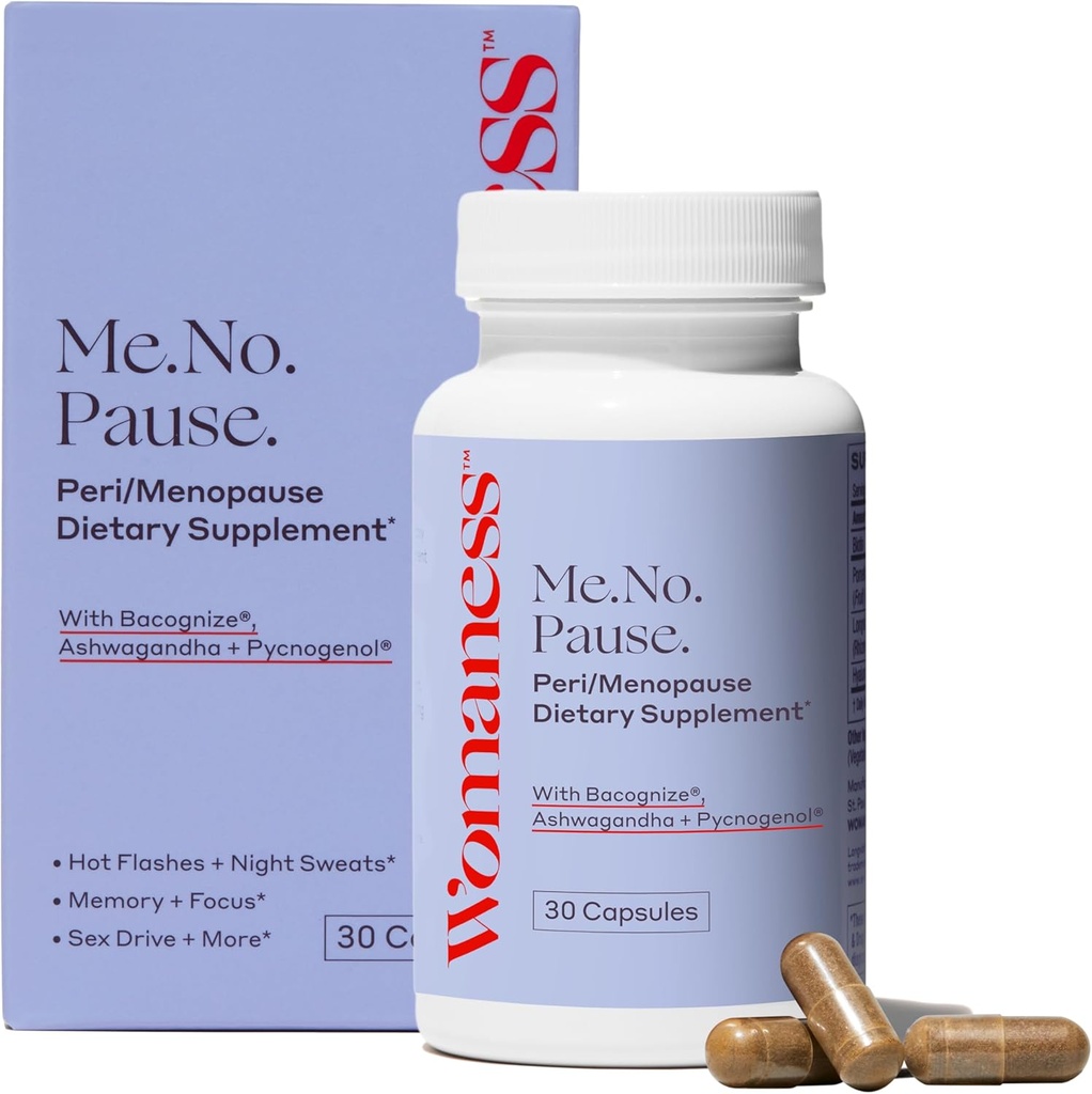 Womaness Menopause Supplements for Women - Perimenopause & Menopause Hotflashes Relief, Night Sweats, Vaginal Dryness, Brain Fog & Mood Support - Hormone & Estrogen-Free - 30 Capsules