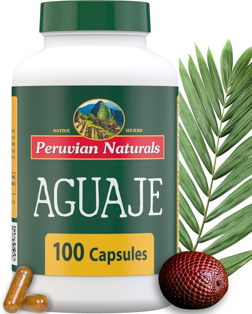 Naturales peruanos Aguaje Capsules for Women 100 Pills - Curvas Naturales para la Salud Femenina Suplemento, Potente Saldo hormonal, Fruta Buriti, No GMO, Vegan