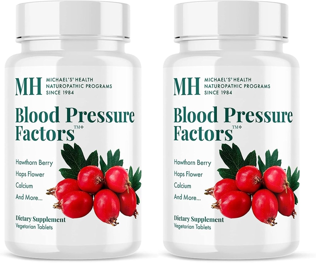 MICHAEL'S Health Naturopathic Programs Blood Pressure Factors - 60 Tablets Vegetarianos, Pack of 2 - Proporciona soporte de equilibrio fluido - Kosher - 40 Total Servings