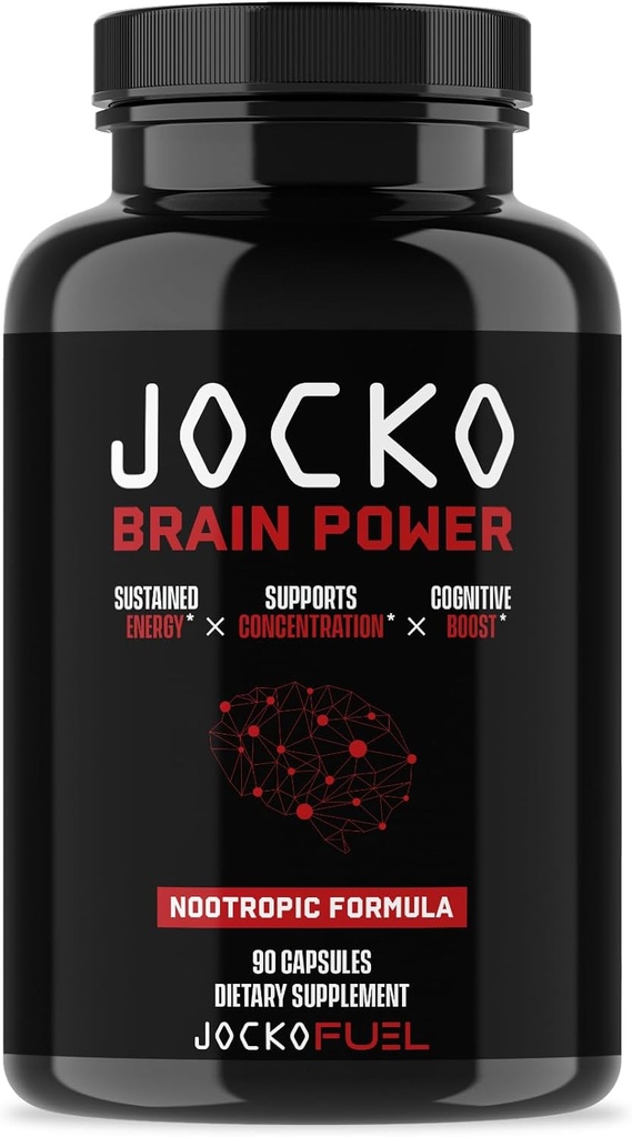Jocko Fuel Brain Power - Suplementos dietéticos nootrópicos para memoria & Focus wiht L Theanine, L Carnitine- Energy & Focus Suplemento (90 cápsulas)