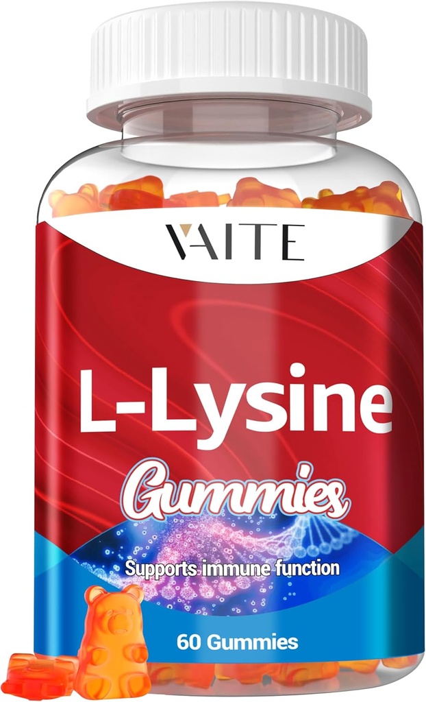 L-Lysine 1000mg Gummies - Supports Skin, Lip, Vegan, Gluten Free, Vitaminas para Adultos Tissue Health &amp; Immune System, Chewables, Amino Acid Vitamin Supplement & Complex Supplements, Non-GMO