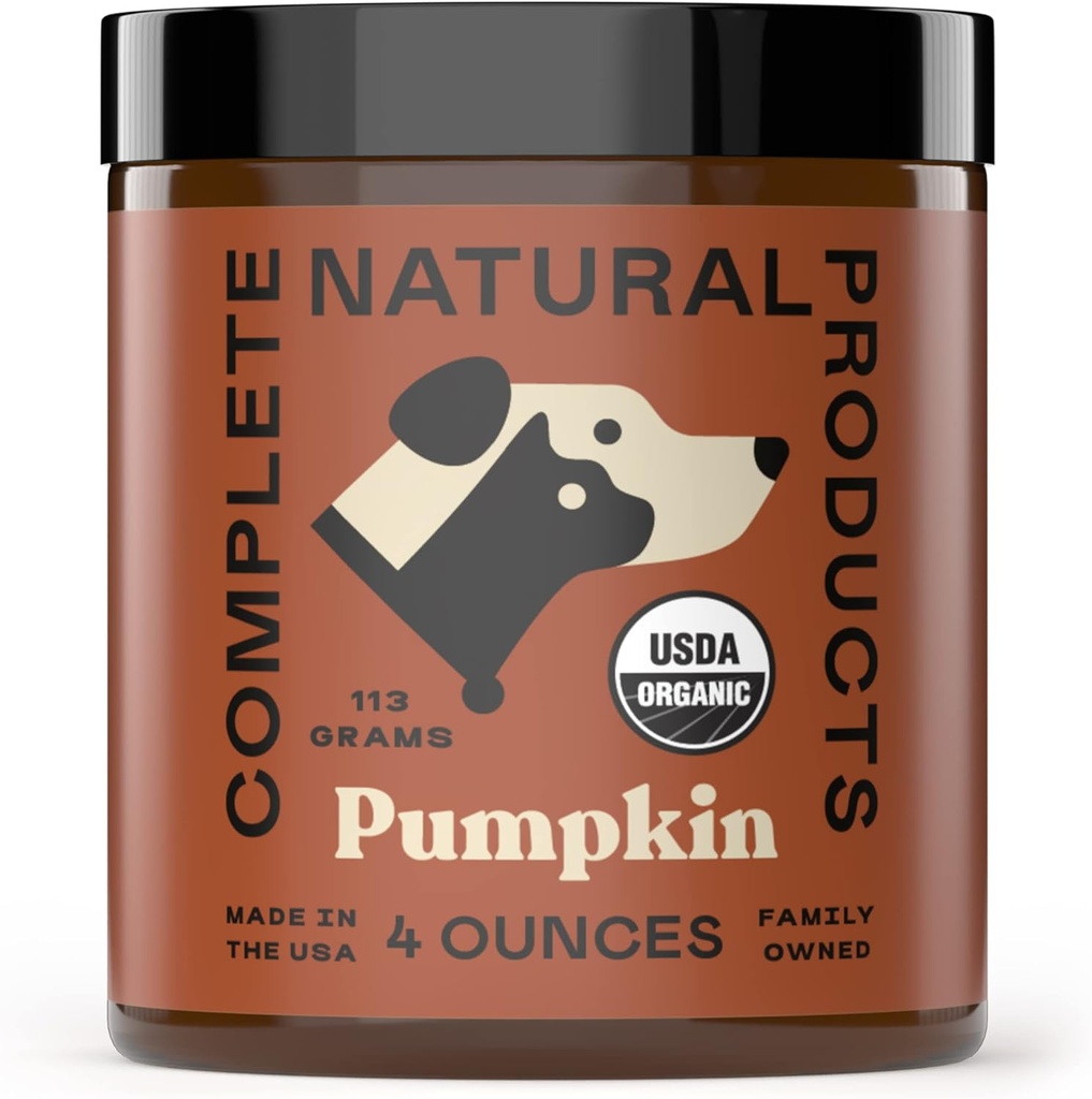 Productos naturales completos Polvo de calabaza orgánica para mascotas - 4oz - Puro polvo de calabaza orgánica