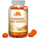 Turmeric Curcumin " Ginger Chewable Gummies for Adults and Children. Vegan Friendly, Kosher " Halal, Gluten Free, Non GMO. 60 Count