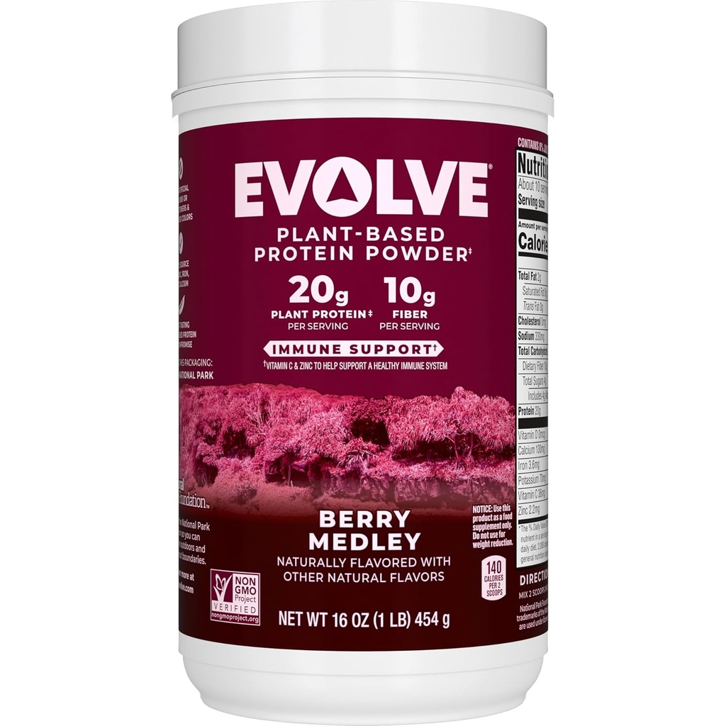 Evolve Protein Powder, Berry Medley, 20g Protein, 1 Pound