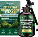 Chlorophyll Liquid Drops – Body Deodorizing Supplement for Women &amp; Hombre – Detox, Energy & Skin Health Support– Vegan, Non-GMO, 2 Fl Oz