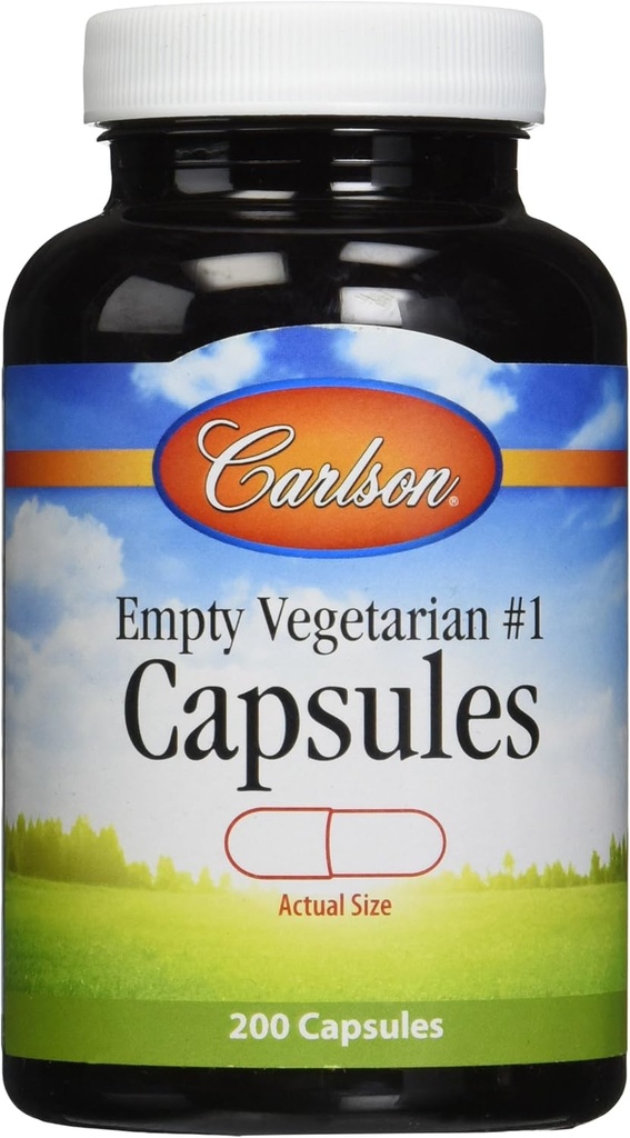 Carlson Labs Medium o Small Empty Veg Capsules, 200 Conde