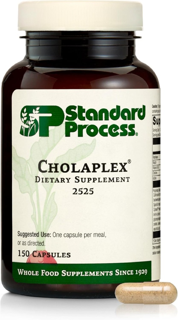 Standard Process Cholaplex - Suplemento de Apoyo a la Salud del Corazón - Apoyo Sangre Saludable Flujo & Vascular Sistema - Suplemento dietético de apoyo Función del hígado - 150 cápsulas