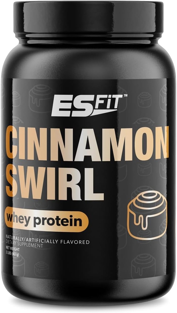 Whey Protein Powder - Post Workout Whey Protein Isolate for Muscle Recovery, Non-GMO, Superior Taste, BCAAs, Tested and Certified, Cinnamon Swirl, 2 libras