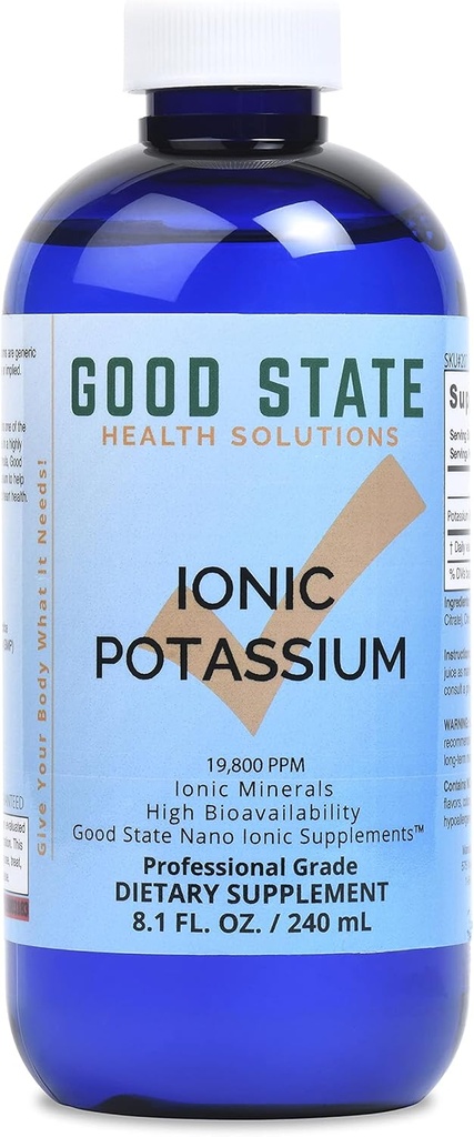 Good State Liquid Ionic Potassium (48 servings at 99 mg elemental, plus 2 mg fulvic acid - 8 fl oz)