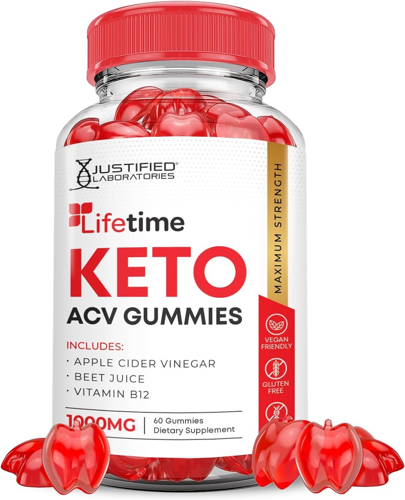 Lifetime Keto ACV Gummies Advanced Formula 1000MG Lifetime Keto Gummies Apple Cider Vinegar Formulado con Pomegranate Beet Juice Powder B12 Vegan Non GMO 60 Gummys