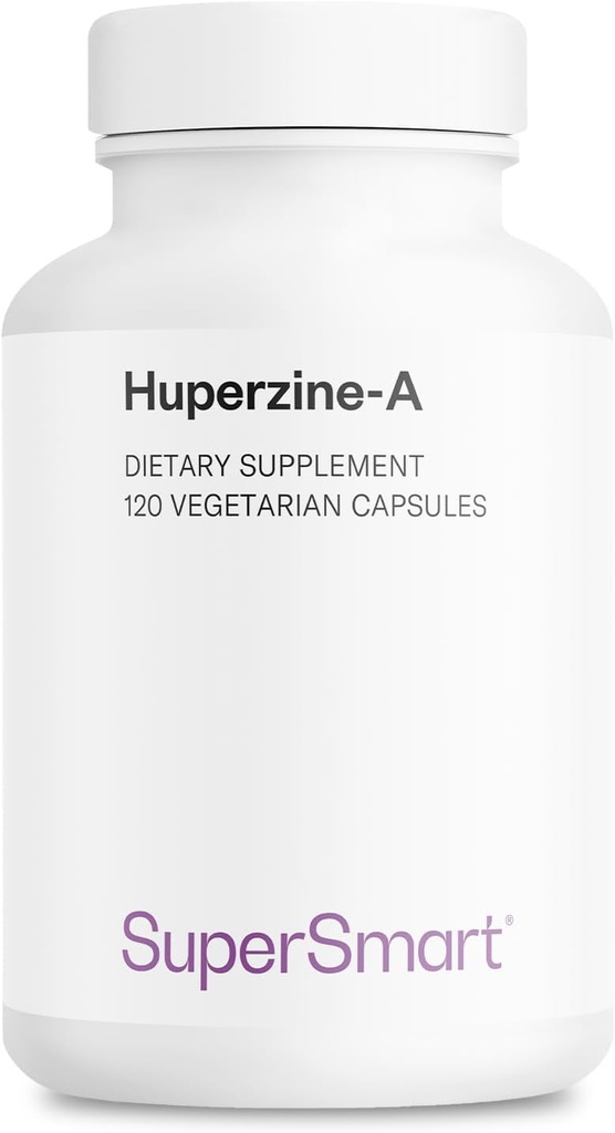 Supersmart - Huperzine-A 100 mcg por día - Alkaloid Extract Suplemento Silencio No Gluten Libre - 120 cápsulas vegetarianas