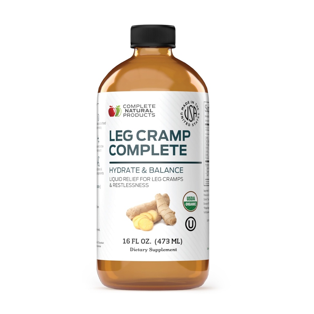 Leg Cramp Complete 16oz - Natural Liquid Organic Amish Muscle, Foot & Leg Cramp Remedy Relief, Vitamina, &amp; Suplemento