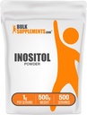 BulkSupplements.com Inositol Powder - Suplemento de Inositol, Suplemento de vitamina B8 - Sin sabor, 1g por ser, 500g (1.1 lbs) (Pack of 1)