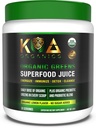 Greens Superfood Juice Powder - USDA Organic Super Greens Powder with Spirulina, Chlorella, Matcha, Wheat Grass, Digestive Enzymes & Probiotics - Lemon Flavor -30 ServQ