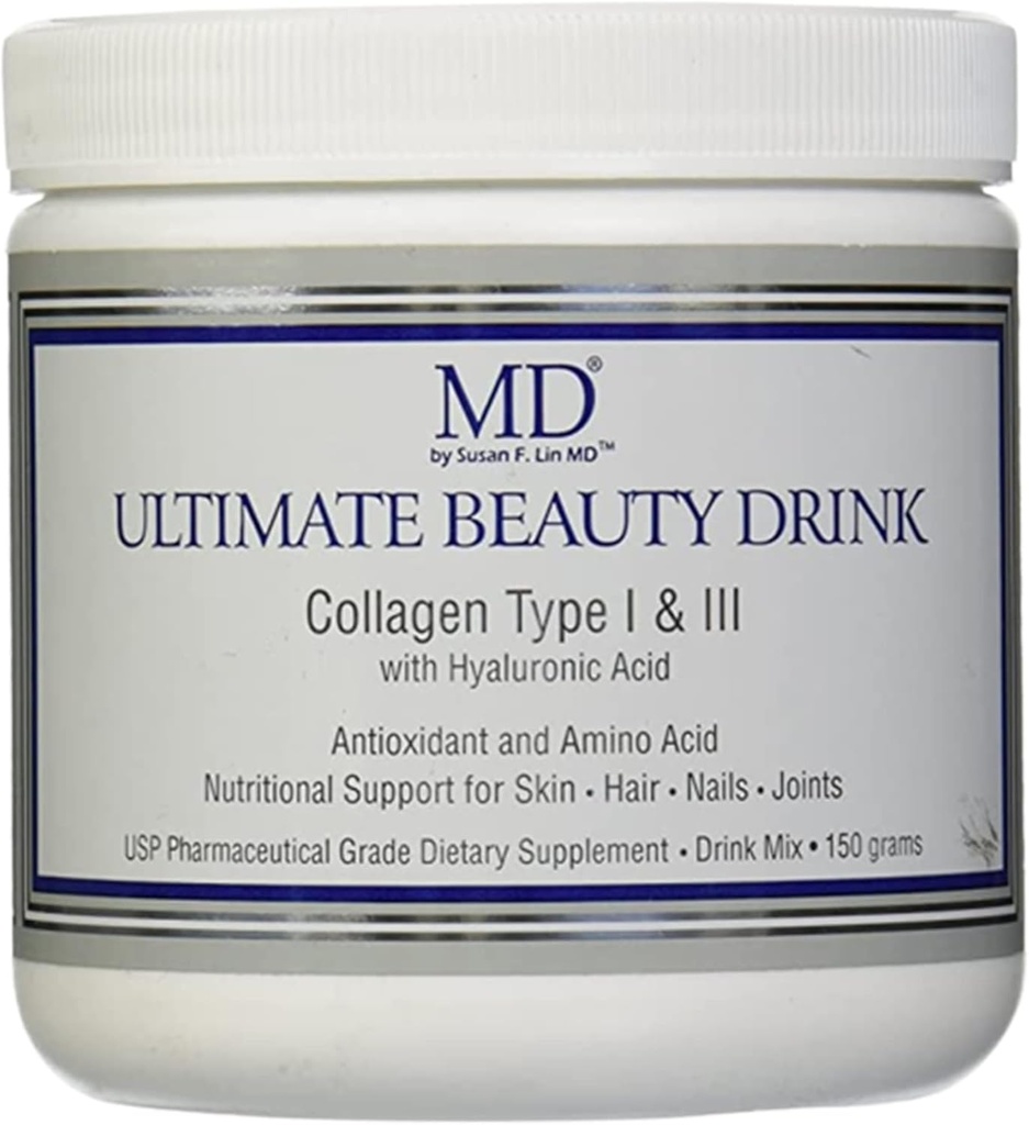 MD Ultimate Beauty Drink Powder CollagenType I & III ← Collagen Suplemento dietético con antioxidantes ¦ Proporciona soporte nutricional a la piel, el pelo, las uñas, las articulaciones  durable 150 gramos