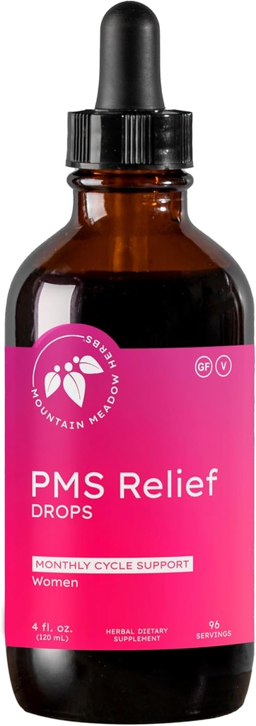 Sierra Meadow Herbs PMS Relief Drops ← Liquid Herbal Suplemento para el período menstrual Mood Swings " Acne with Chaste Tree Berry (Vitex) " Wild Yam 4oz