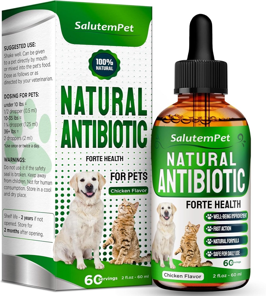 Antibióticos para perros Forte Health ← Antibióticos para gatos ← Suplemento herbal para todos los pechos Silencio para la respiración fácil TENIDO Digestión y la orina ANTERITO Skin " Coat ANTE