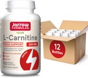 Fórmulas Jarrow L-Carnitina 500 mg - 100 Licaps Veggie - Cofactor importante para la producción de energía (ATP) de grasas - Suplemento dietético - Vegan - Hasta 100 Servimientos, Pack de 12