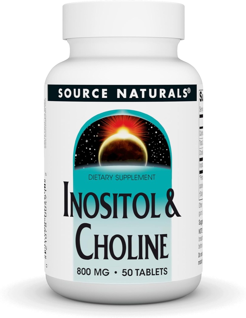 Fuente Naturales Inositol " Choline 800 mg Apoyos Función de Nerve saludable - 50 Tabletas