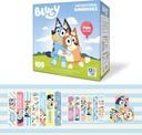 Bluey Kids Bandages, 3 Assorted Sizes 100 CT | Wear Like Stickers, Flexible Adhesive Bandages for Minor Cuts, Scrapes, and Burns. Great Gift idea and Stocking Stuffer